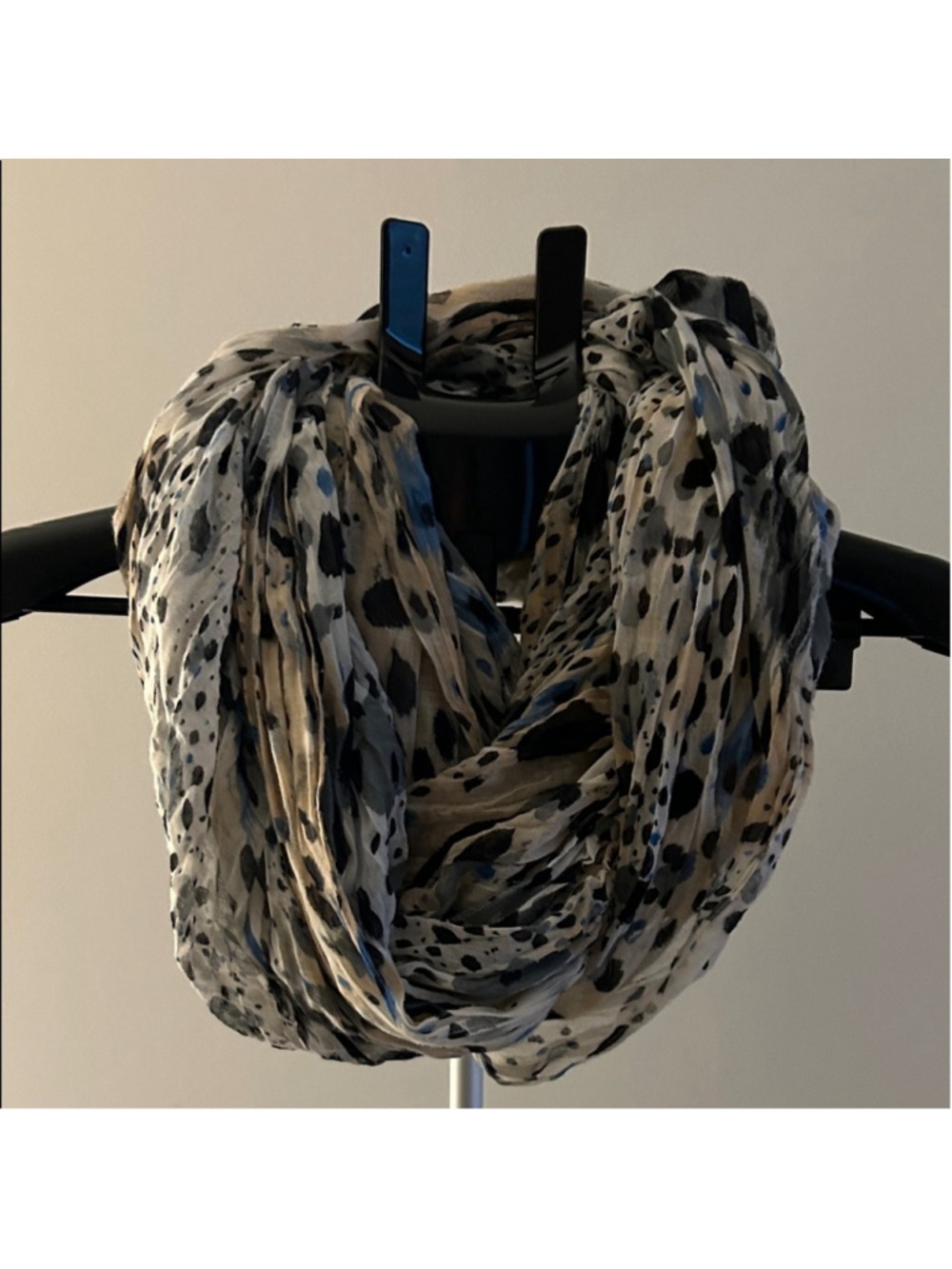Chic Leopard Print Scarf - Black, Brown, and Cream - Picture 2 of 2